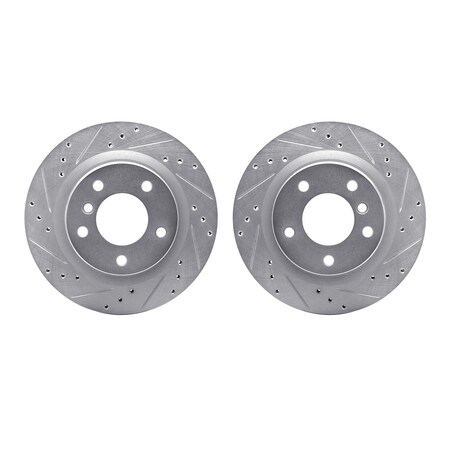 Dynamic Friction Co Rotors-Drilled and Slotted-SilverZinc Coated, 7002-31081 7002-31081